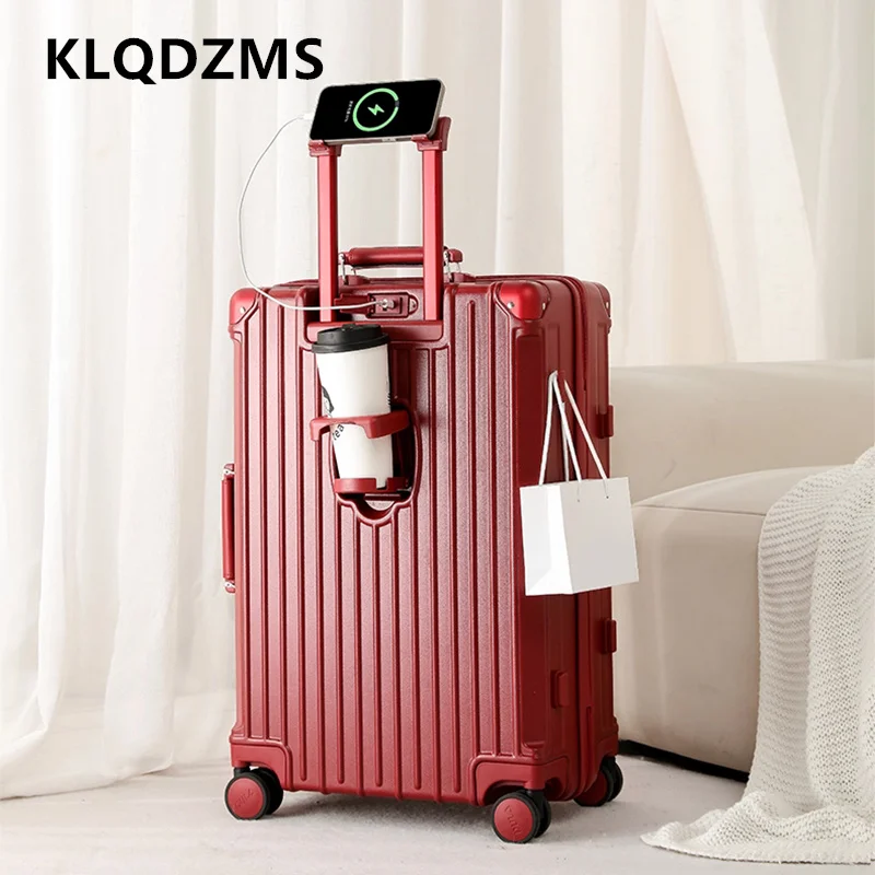 

KLQDZMS 20 "24" 26 "29 дюймов Дорожная сумка для багажа Большой вместительный чемодан на колесиках ПК Чехол на колесике на молнии Многофункциональный чемодан для салона