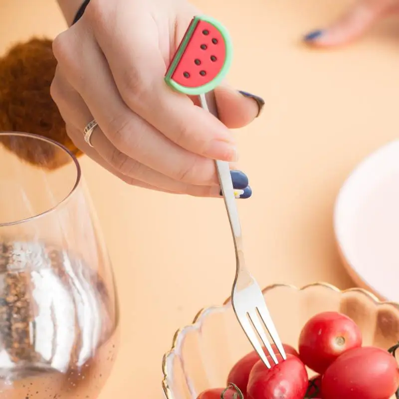High Quality Fruit Shaped Sugar Ice Cream Dessert Kitchen Tool Coffeeware Coffee Spoon Teaspoon Fruit Fork Stirring Spoon