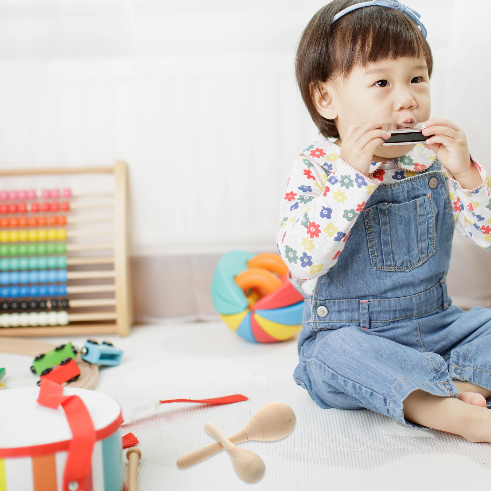 

12 Pcs Shake Coloring Sand Hammer Preschool Toddler Musical Instruments Wooden Painting Craft