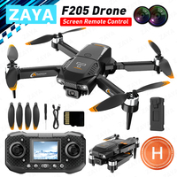 F205 Mini Drone HD Dual Camera Drones with Screen Remote Control Brushless Motor Dron FPV Quadcopter RC Plane Children Boys Toy