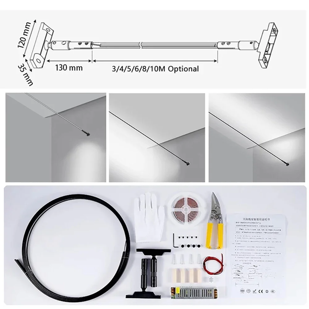 Barre lumineuse Led en acier, profilé en Aluminium, pour intérieur, salon, chambre à coucher, plafond, décoration, bricolage