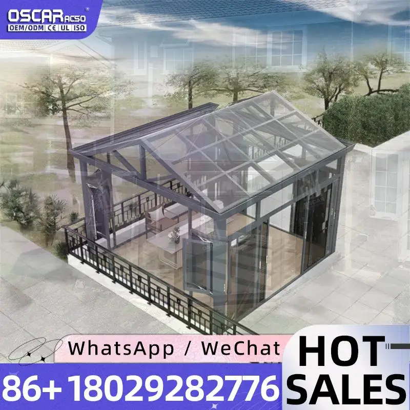 Aluminum Pool Outdoor Extension Sunroom Glass Conservatory British Style for Garden Hotel sunroom