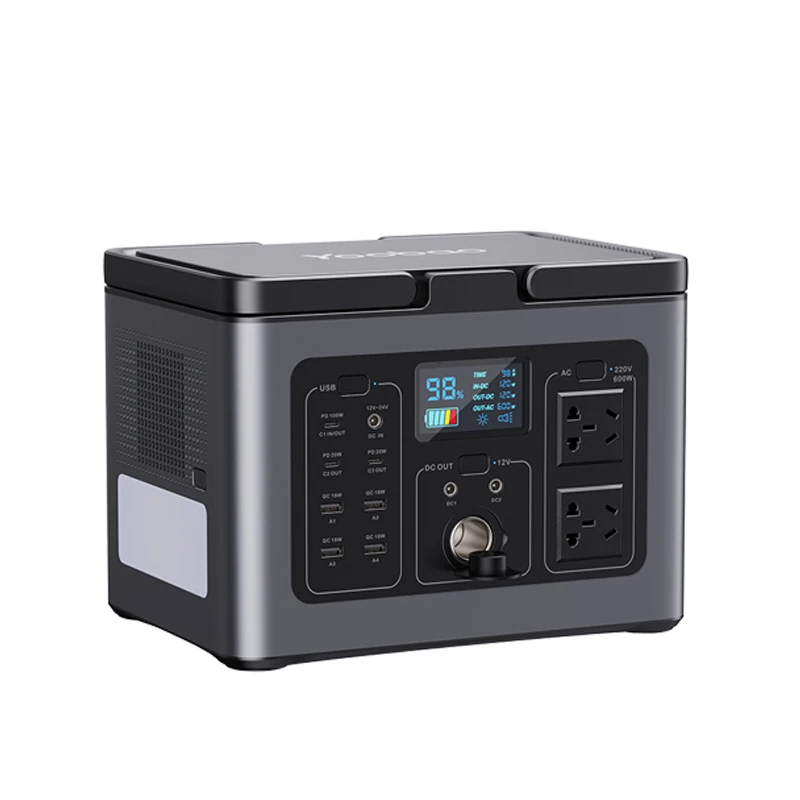 

YYHC-портативный автомобильный стартер 600 Вт, 220 В переменного тока, солнечная энергетическая система, высокая емкость, электрическая электростанция для кемпинга, дисплей, зарядка, развлечение