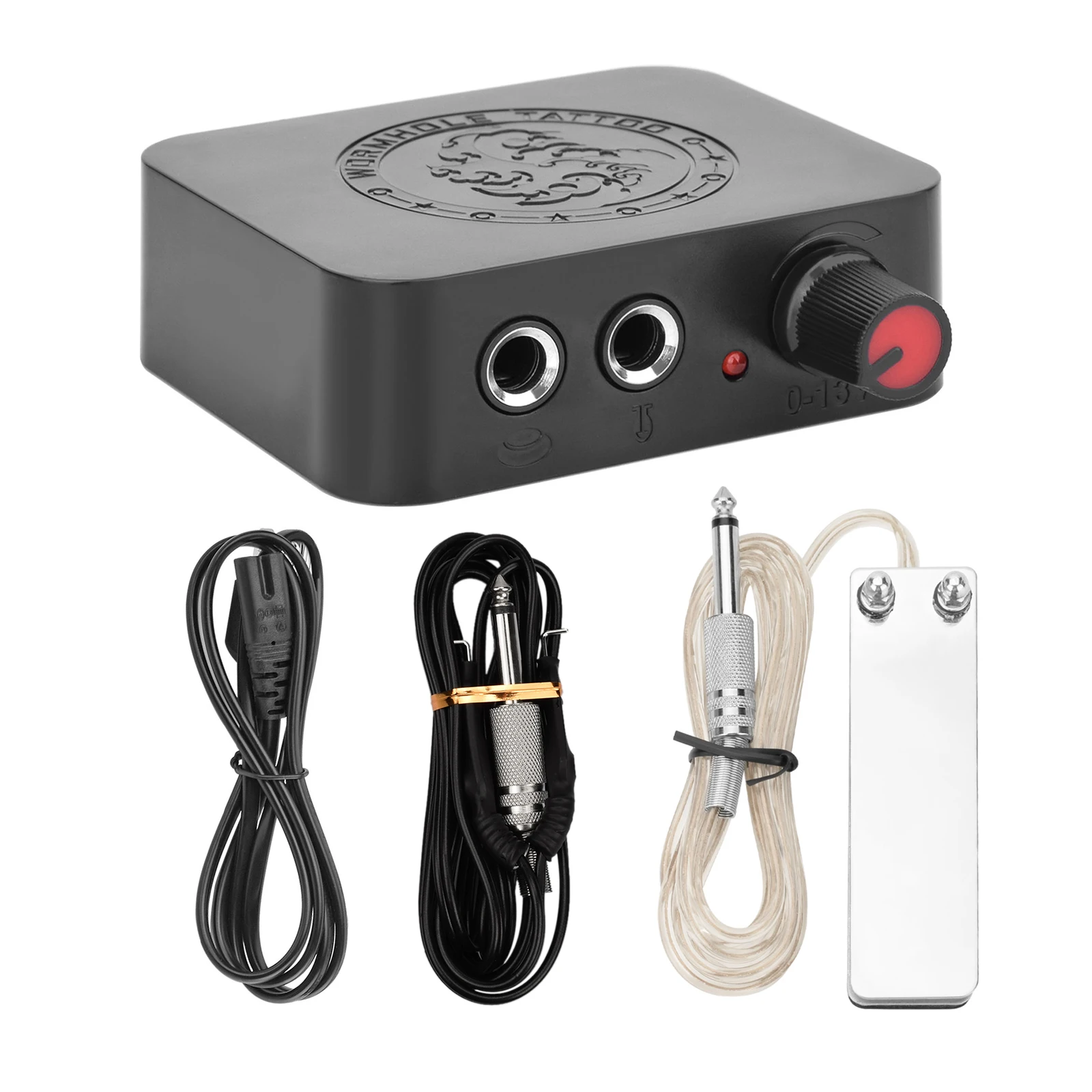 Tattoo Power Supply Set Portable Mini Tattoo Accessory Foot Pedal Clip Cord Kit For Permanent Makeup Machine Rotating Tattoo Pen