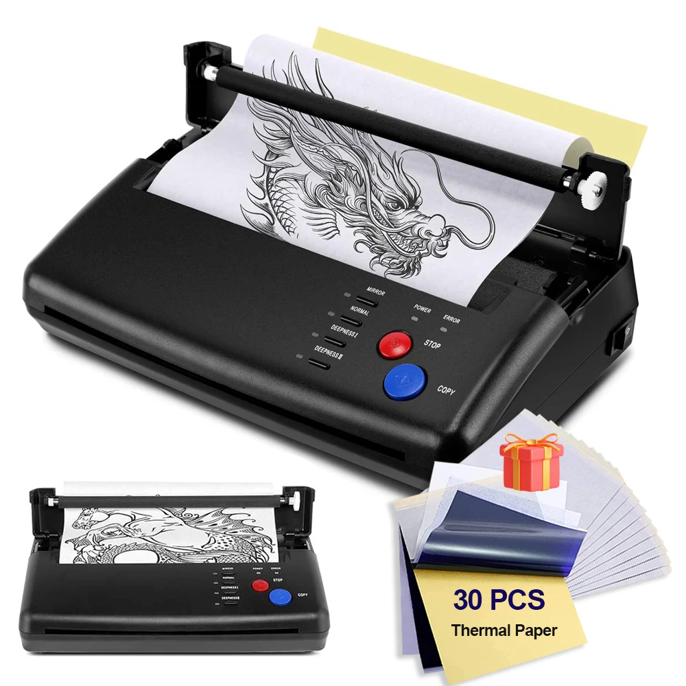 Tattoo Stencil Transfer Printer Machine Thermal Tattoo Transfer Machine PDF Photo Drawing Printing Copier with Transfer Papers