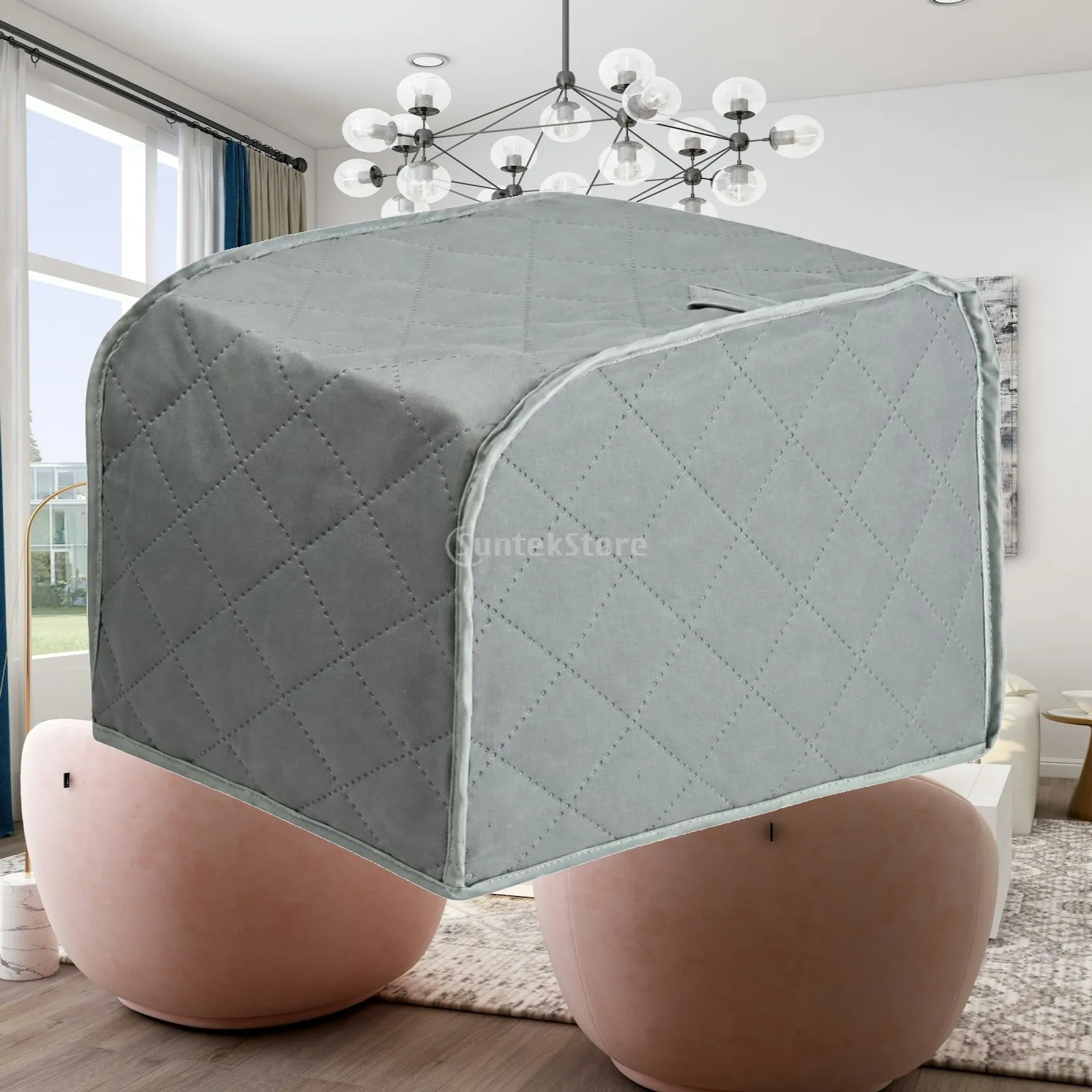 Toaster Cover for Kitchen Appliances Dust Protector Rectangular Padded Design with Front Zipper Opening Panel