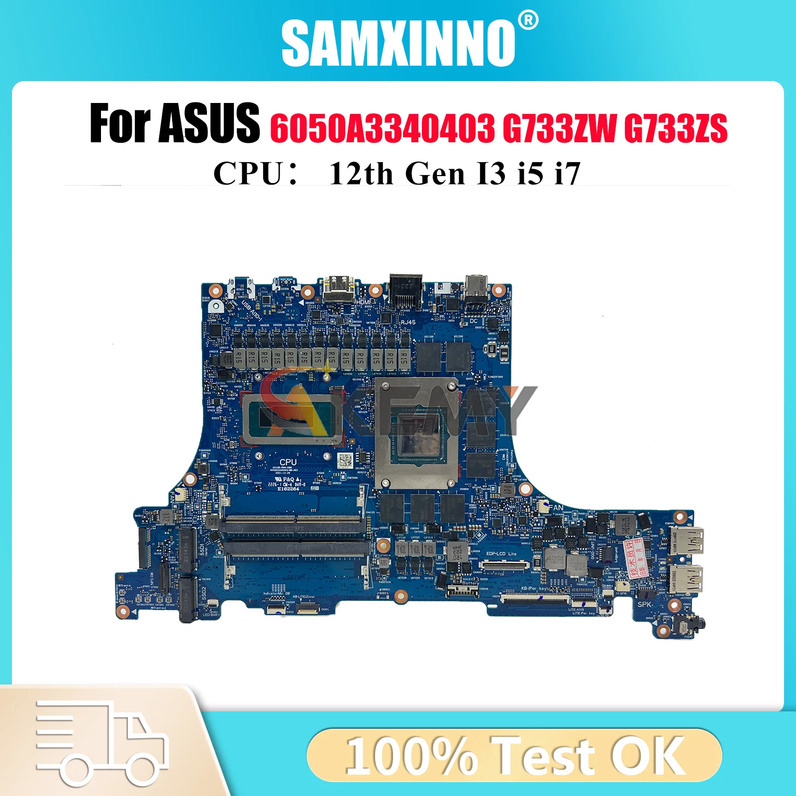 

6050A3340403 Laptop Motherboard For ASUS ROG Strix SCAR 17 G733ZW G733ZS G733Z G733ZM Mainboard With 12th Gen I3 i5 i7 tests OK