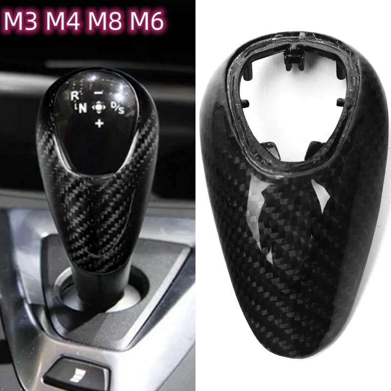 

For BMW F87 M3 F80 M4 F82 F83 M6 M8 2014-2018 True Carbon Fiber Shifter Gear Shift Knob Head Cover Car Accessories