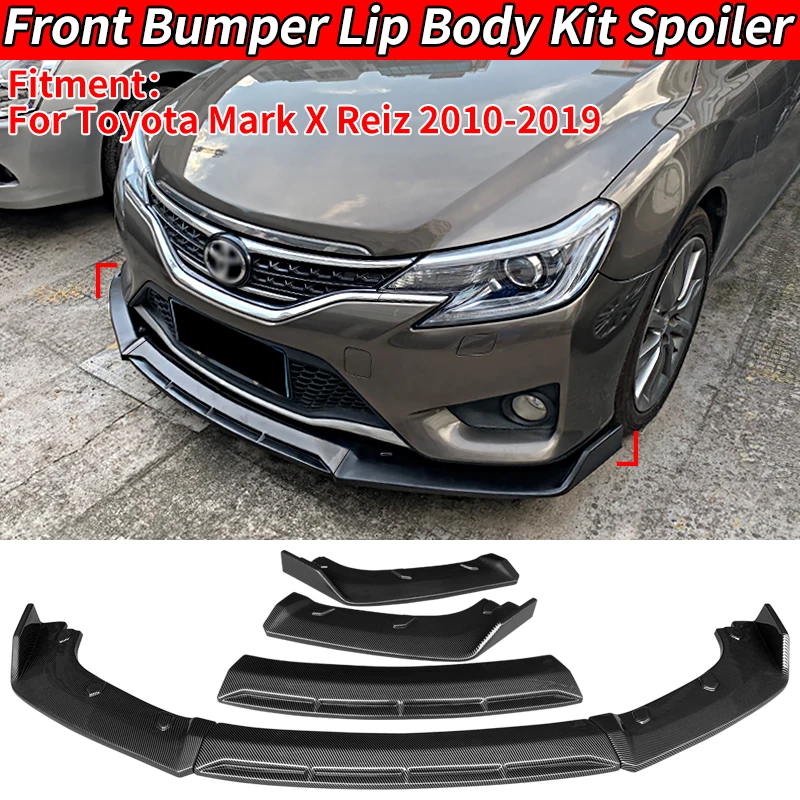 

For Toyota Mark X Reiz 2010-2019 Car Gloss Black Front Bumper Splitter Lip Chin Spoiler Body Kit Diffuser Protector Guard