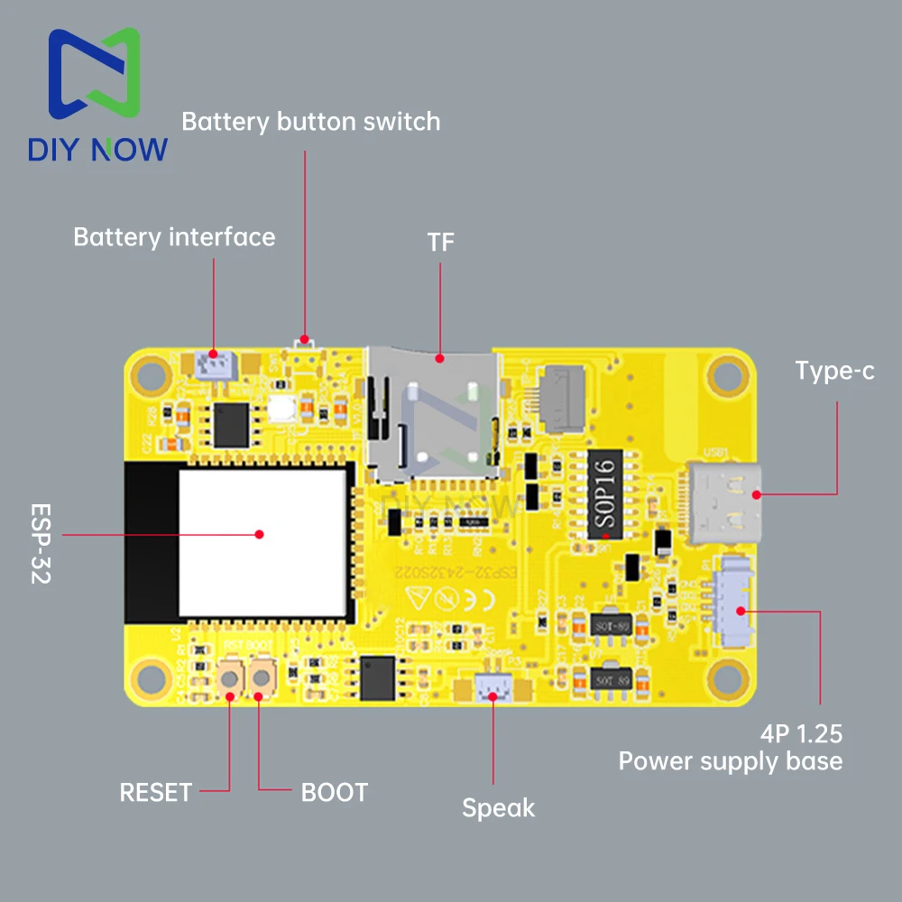 Placa de desenvolvimento ESP32 WIFI e Bluetooth com display inteligente de 2,2 polegadas Controlador ESP32-D0WDQ6 suporta aplicações IoT para Arduino
