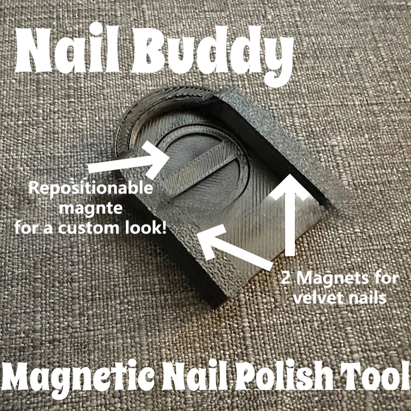 Outil de positionnement des doigts en plastique noir, impression 3D, copain d'ongles, Nail Art, 1 pièce