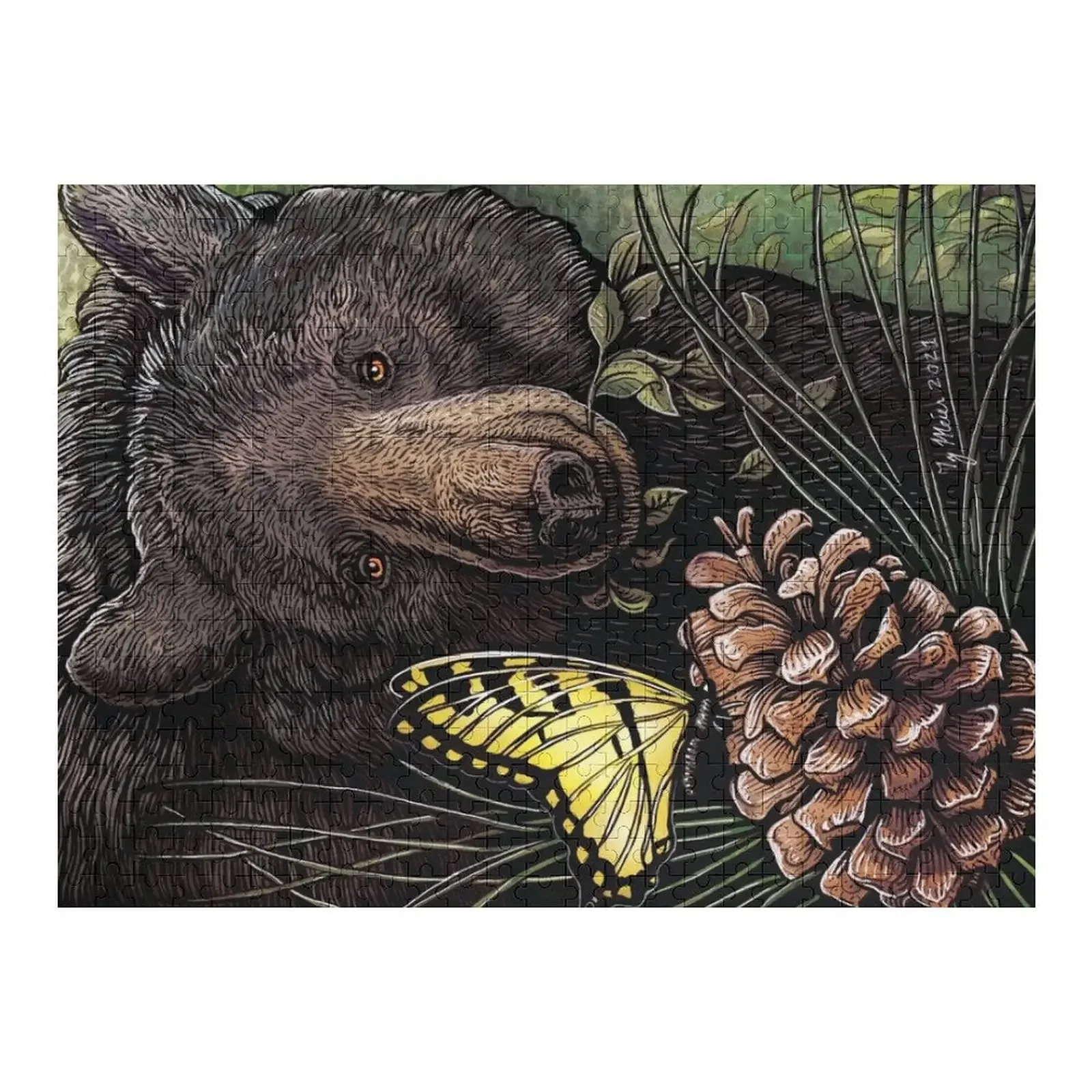 

Нежный медведь и бабочка-пазл, персонализированные игрушки, новые игрушки для детей, 2022, персонализированный подарок для детей, головоломка