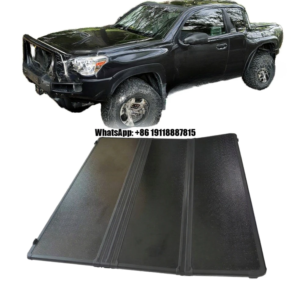 

Roll-Up Retractable Folding Fiberglass Tonneau Cover for Hilux Pick-Up Trucks Waterproof Locking Function-Tr-fold Quad-fold