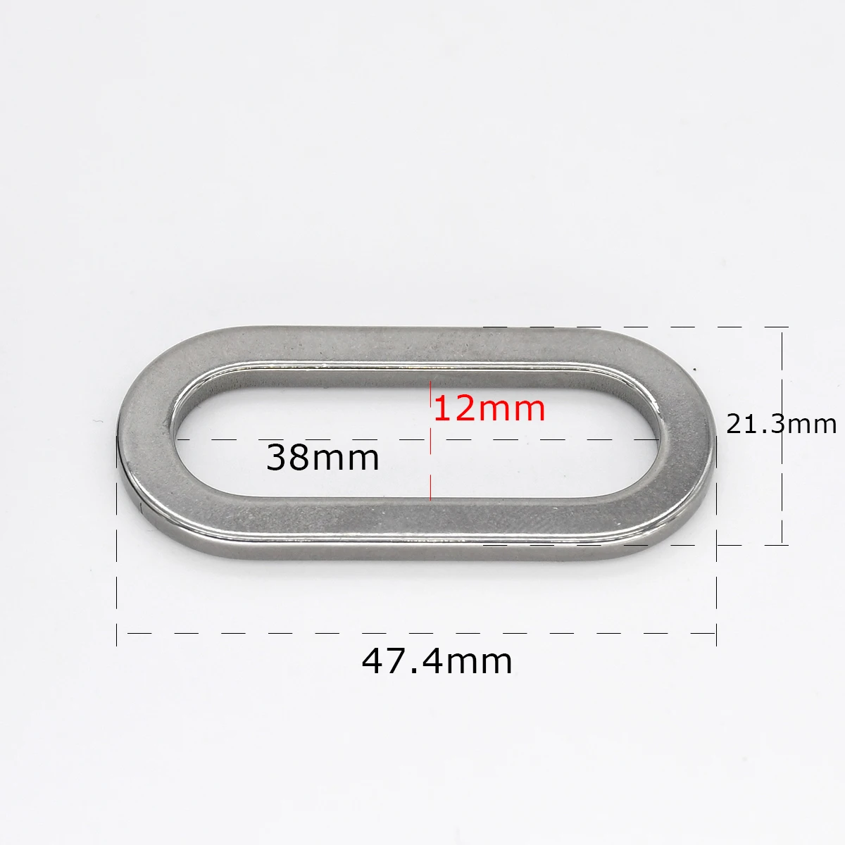 1pc Edelstahl d Rings chnalle ovaler Ring Einsteller Verschluss Schnalle Leder Bastel tasche Teile Geldbörse Rucksack Haustier Kragen Zubehör – Detail 14