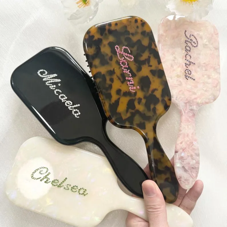 Personalized Square Hair Brush - Hair Care Names ulasan dan harga