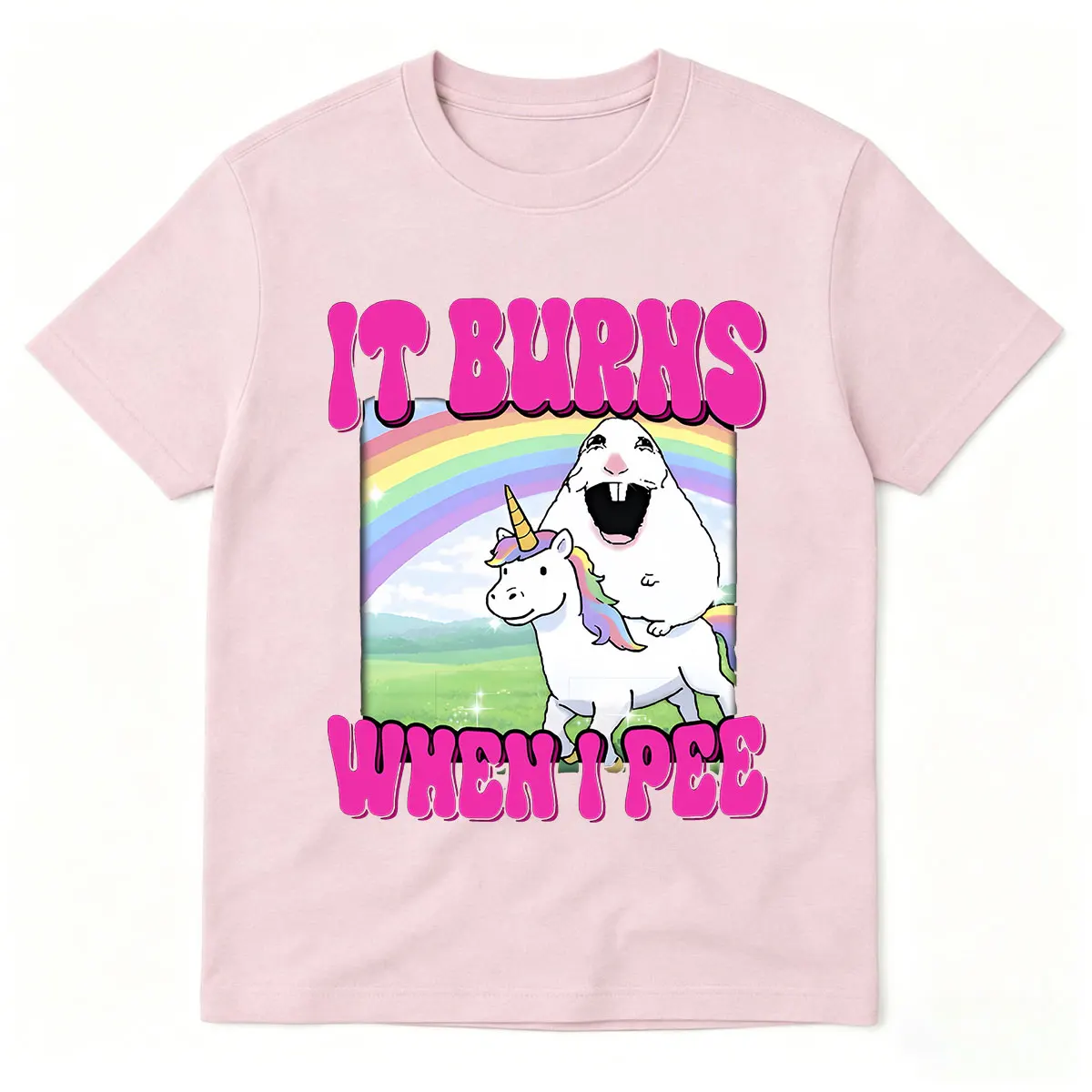 It Burns When I Pee Hamster Lustige Meme-Grafik-T-Shirts für Männer und Frauen, modisch, 100 % Baumwolle, kurzärmelig, übergroßes T-Shirt, Streetwear – Detail 5