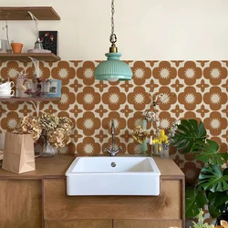 Boho Art Peel and Stick Vinyl Tile Stickers, Self-Adhesive Wall Tile Decals, Waterproof Backsplash Stickers for Kitchen Bathroom