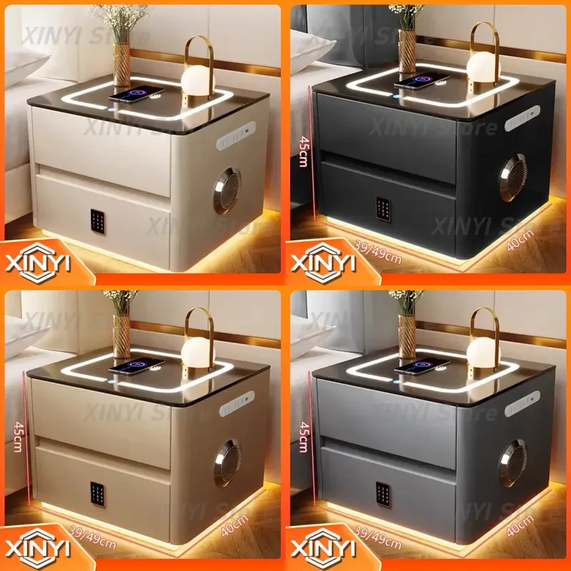 Charging Bluetooth Speaker for Bedside Table Bedroom Nordic Storage Filing Cabinets Nightstand Trendy Decor Muebles Unique