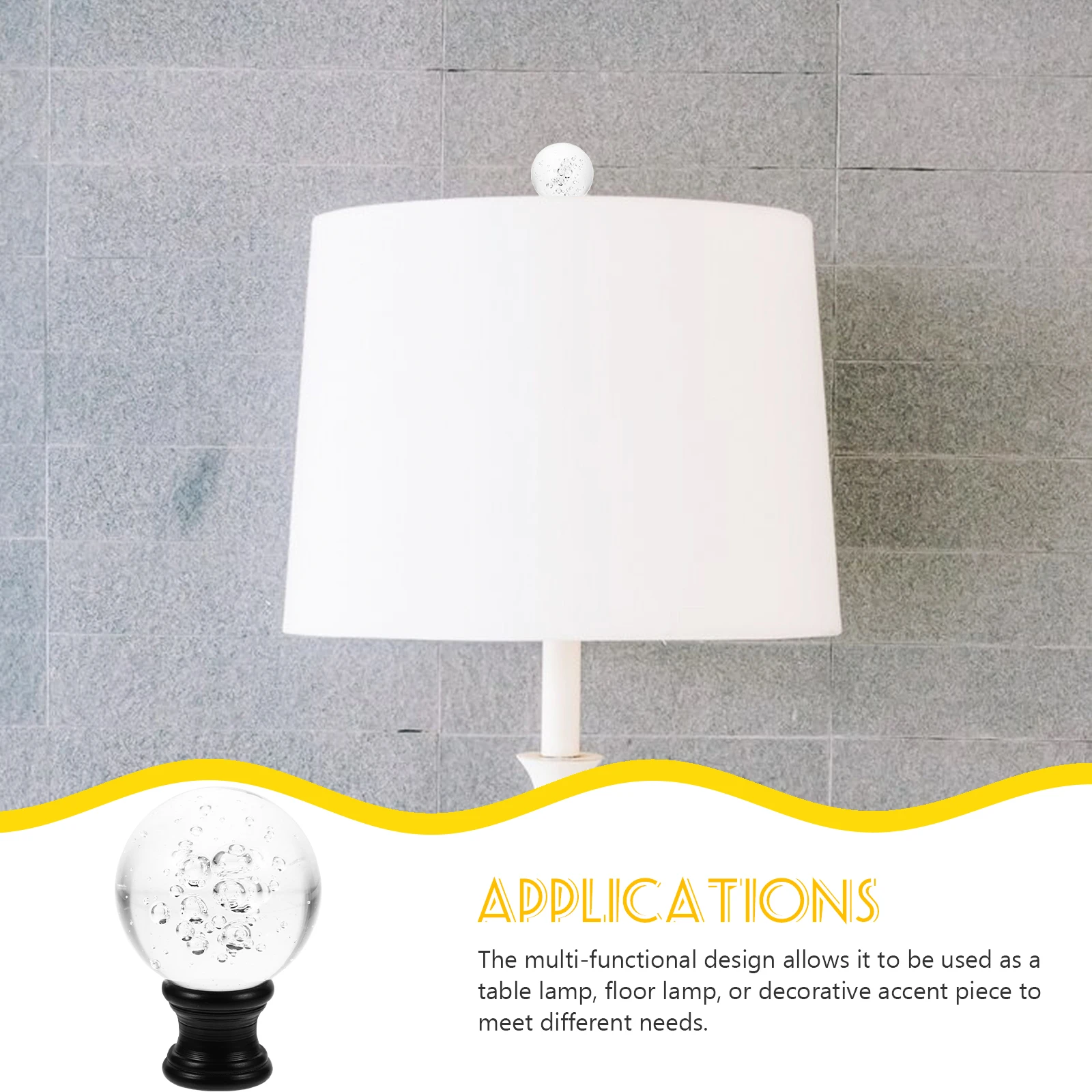 

Knob Decorative Lighting Table Floor naments Black Finial Caps Lamp Shade Accessories Solid Lamp Finials Chic Light