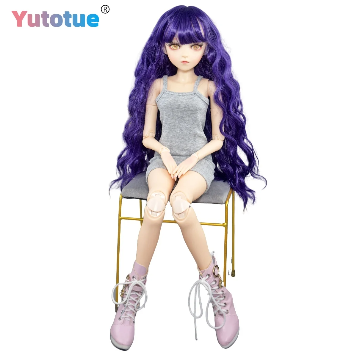 YUTOTUE 60cm Height Girl Doll with Dress Shoes Curly Wig Upgrade Makeup Lifelike 1/3 BJD Doll Toy
