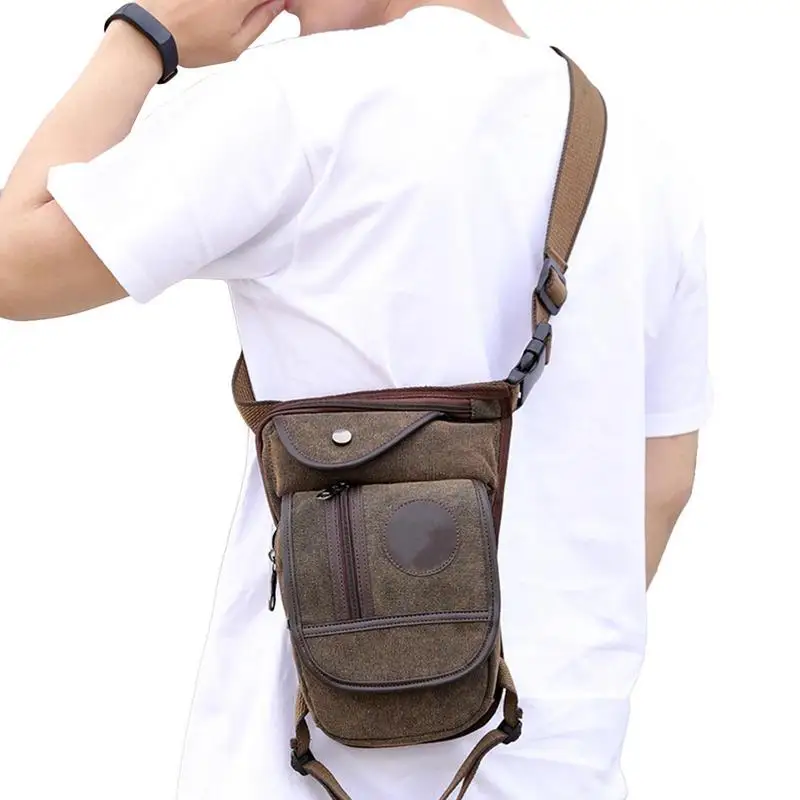 28X21X6cm Men Canvas Drop Leg Bag Waist Fanny Pack Belt Hip Bum Travel Multi-purpose Messenger Purse Pouch Thigh Fanny Bags