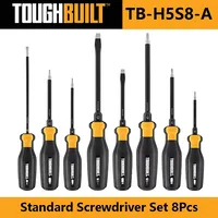 TOUGHBUILT TB-H5S8-A Standard Screwdriver Set 8Pcs Bi-material Handle Magnetic Assorted Drive Screwdriver Set High Torque