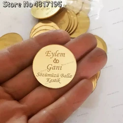 20/50/100Pcs Personalized Tags Baby Baptism Engraved Table Card Name First Holy Communion Christening Engagement Wedding Tags