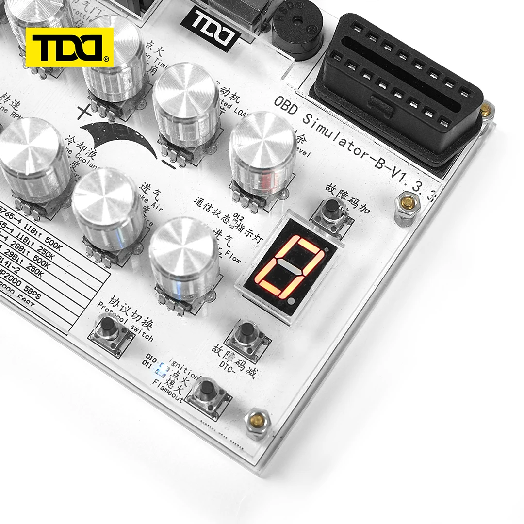

Симулятор TDD OBD II для автомобильного светодиодного рулевого колеса и демонстрации данных об/мин/скорости/двигателя