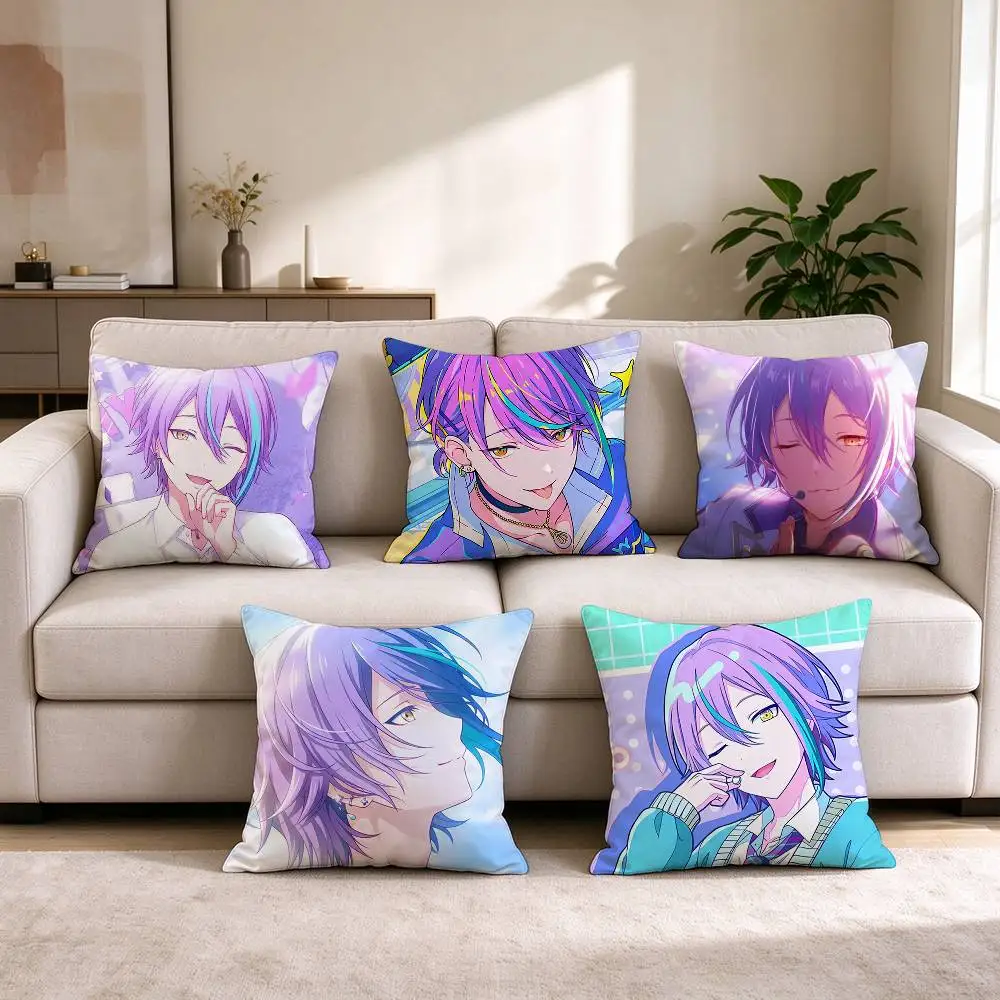 K-Kamishiro Rui Project SEKAI  Pillow Case Square Double-Sided Sofa Cushion Cover Bedroom Bedside Pillow