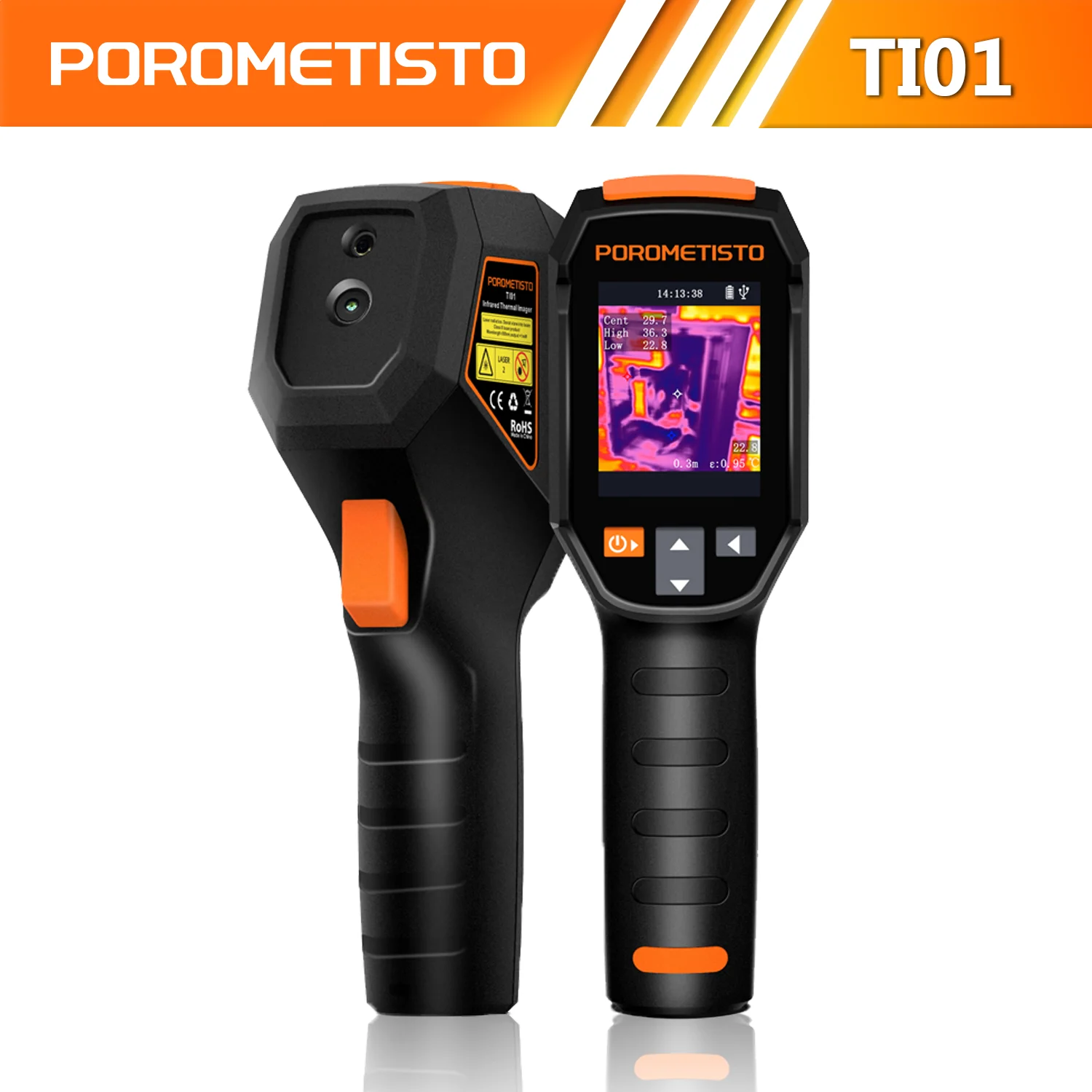 

POROMETISTO TI01 Thermal Imaging Camera Infrared Thermal Imager 240x240 Image Resolution -20-550℃ Precision Pipe Leak Detector