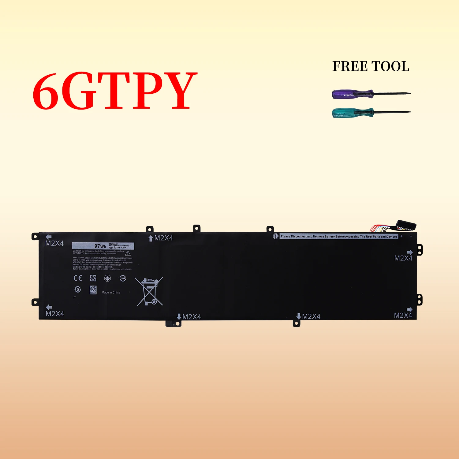 6GTPY Laptop Battery For DELL XPS 15 9570 9560 7590 For DELL Precision 5520 5530 Series With Free Tools