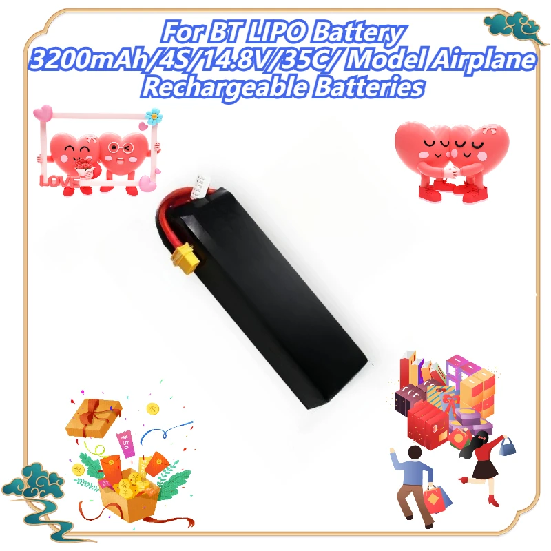

For BT LIPO Battery 3200mAh/4S/14.8V/35C/ Model Airplane Rechargeable Batteries
