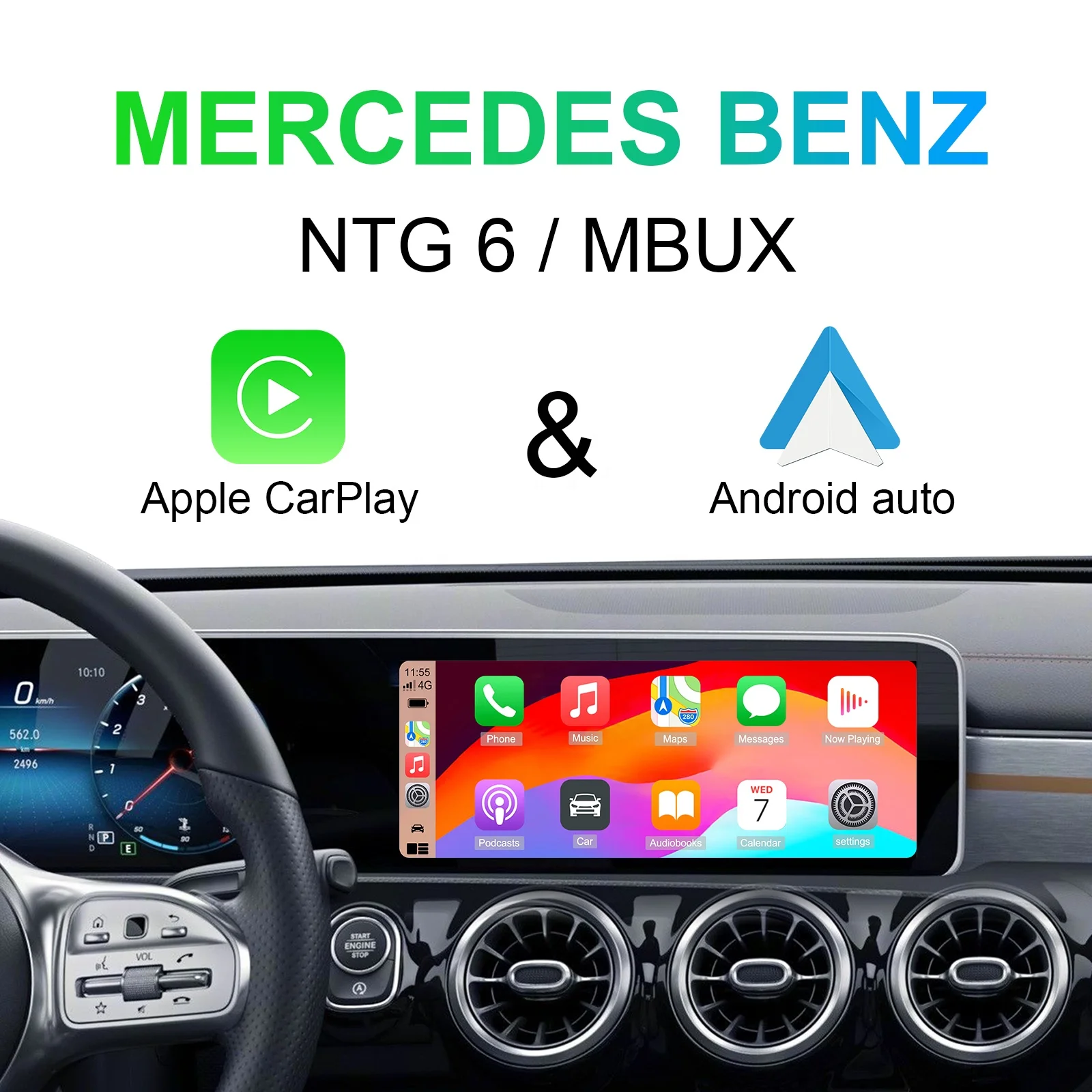 Benz Carplay Android Auto Mirror Link Upgrade Kit Decoder Box for Benz a B C E GLA GLK GLS CLA ML Class NTG 6 MBUX System