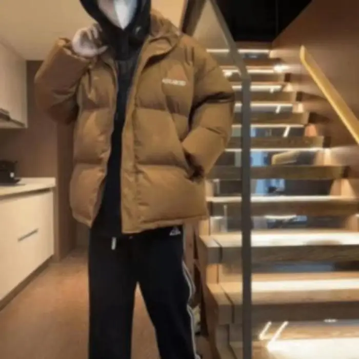 

Thiened воротник-стойка Bread Sle Jaet Мужская модная брендовая пуховая хлопковая куртка Верхняя одежда Молодежная модная длинная свевая молния Cl...