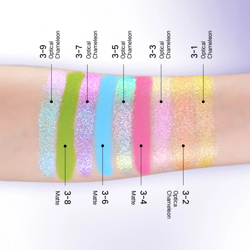 Paleta Cieni do Powiek CHARMACY 33 Kolory Multichrome Wielofunkcyjny Brokat Matowy Róż Konturówka Rozświetlacz Makijaż Oczu