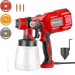 1200ML 550W Electric Spray Gun Cordless Household Paint Sprayer Furniture Steel Coating Airbrush 4 Nozzle HVLP For For Home DIY