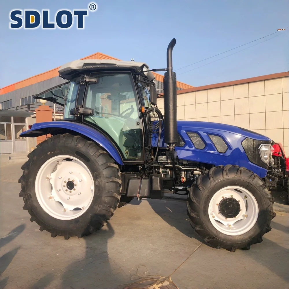 Image of 160 PS robuster All-Terrain-4WD-Euro5-Dieseltraktor mit Rädern und Kabine für große Landwirtschaft, multifunktional, maßgeschneidert