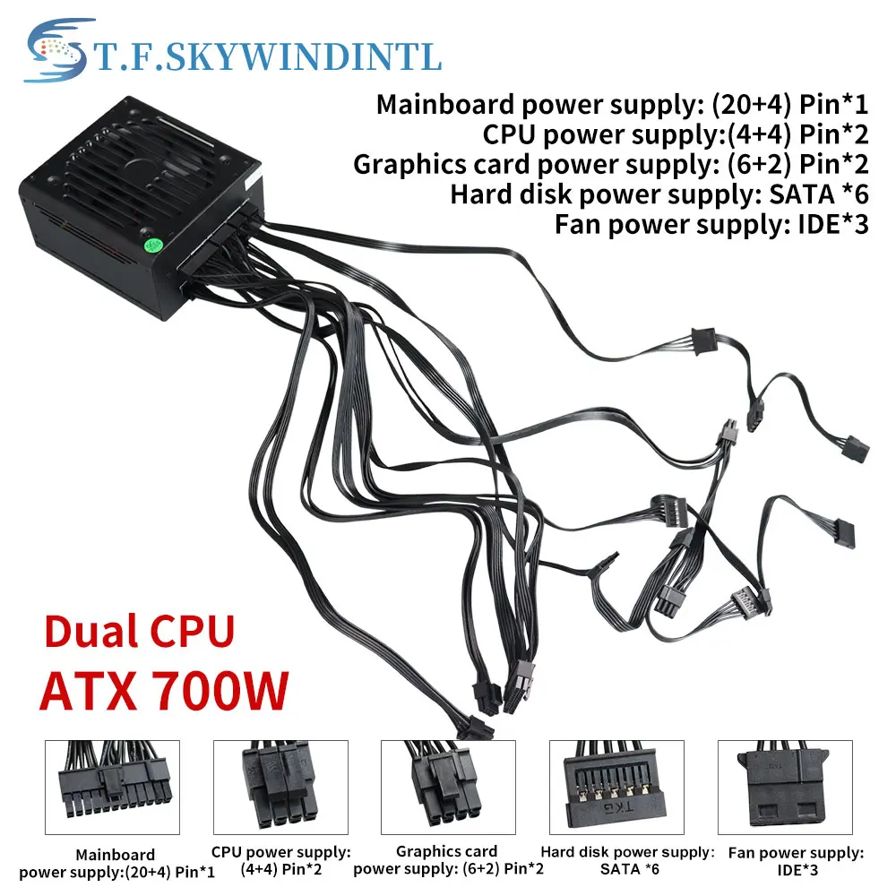 Imagem -05 - Fonte de Alimentação do Módulo Completo Atx 700w Instalação em Uma Etapa 80 Plus Gold Certified 110v220v Tensão Total Suporte a Cpu Duplo