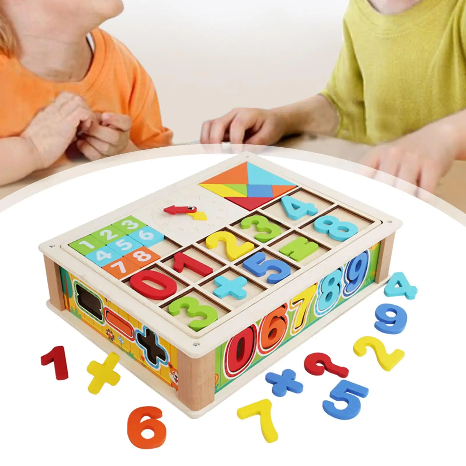 Conjunto de caixa de aprendizagem de contagem infantil interativo brinquedo de correspondência de forma de contagem