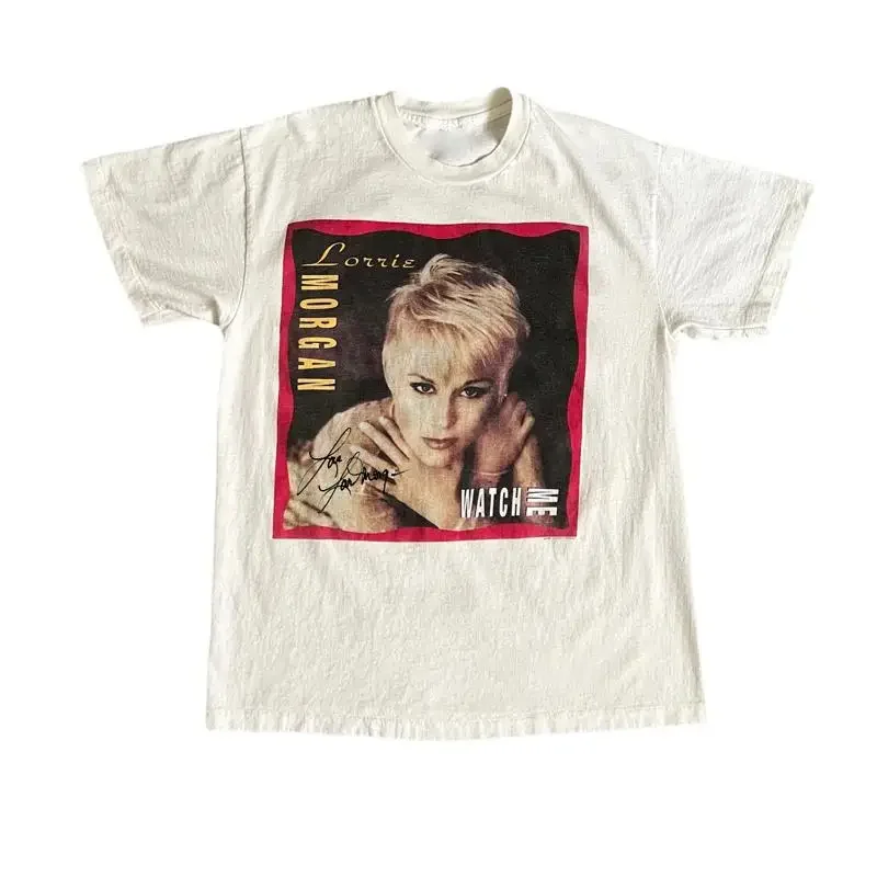 Vintage 90s Lorrie Morgan Watch Me Country Music Cotton White S 5XL T Shirt