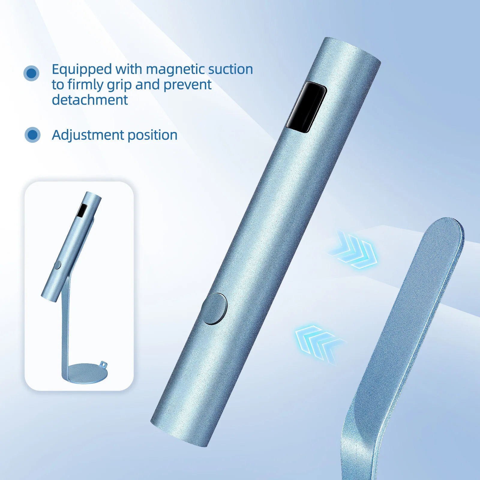 مصباح أظافر صغير محمول بالأشعة فوق البنفسجية LED قابل لإعادة الشحن مع ضوء تركيز معدني وسيليكون لفن الأظافر