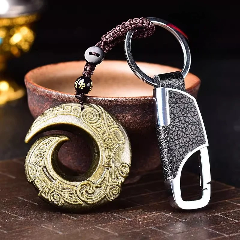 

Подвеска из натурального обсидиана, безопасная пряжка