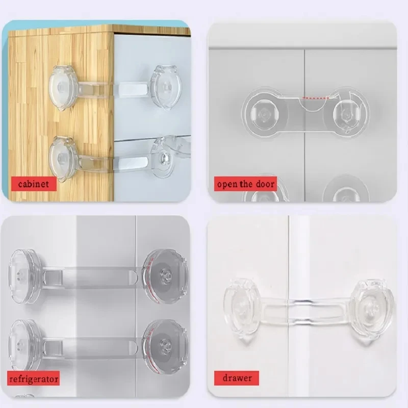 Protect children and babies, drawer locks, anti-opening refrigerator cabinets, anti-pinch multi-functional safety buckles image 4