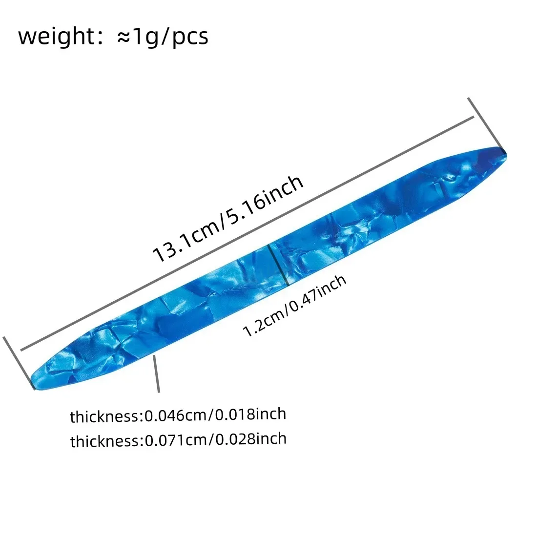 10-Pack Random Color Celluloid Long Guitar Plectrum Elastic Pick for Liuqin / Xiao Ruan / Oud Practice & Performance