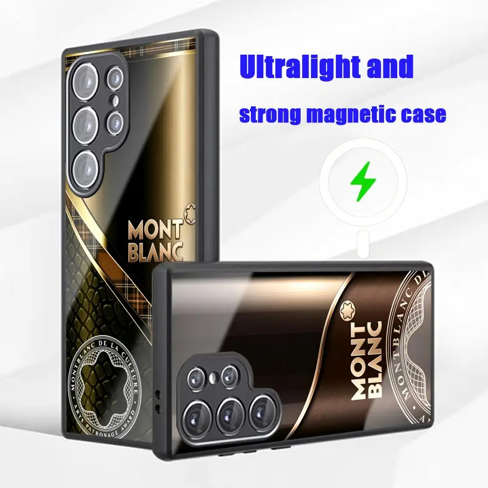 Luxury Logo Phone Case For Samsung S26 S25 S24 S23 S22 S21 S20 Plus Ultra Fold A Glass Magnetic Case M-MontblancES High-end