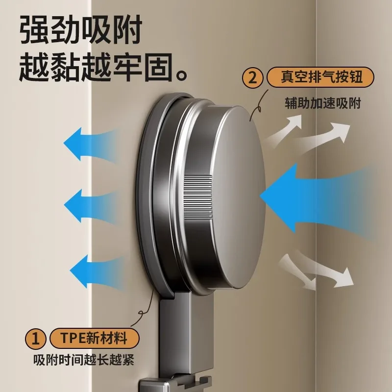 YM Non-Perforated Suction Cup Windows Hooks Strong Load-Bearing Toilet Wardrobe Wall Hangers Bathroom Clothes Hooks Rear Hangers