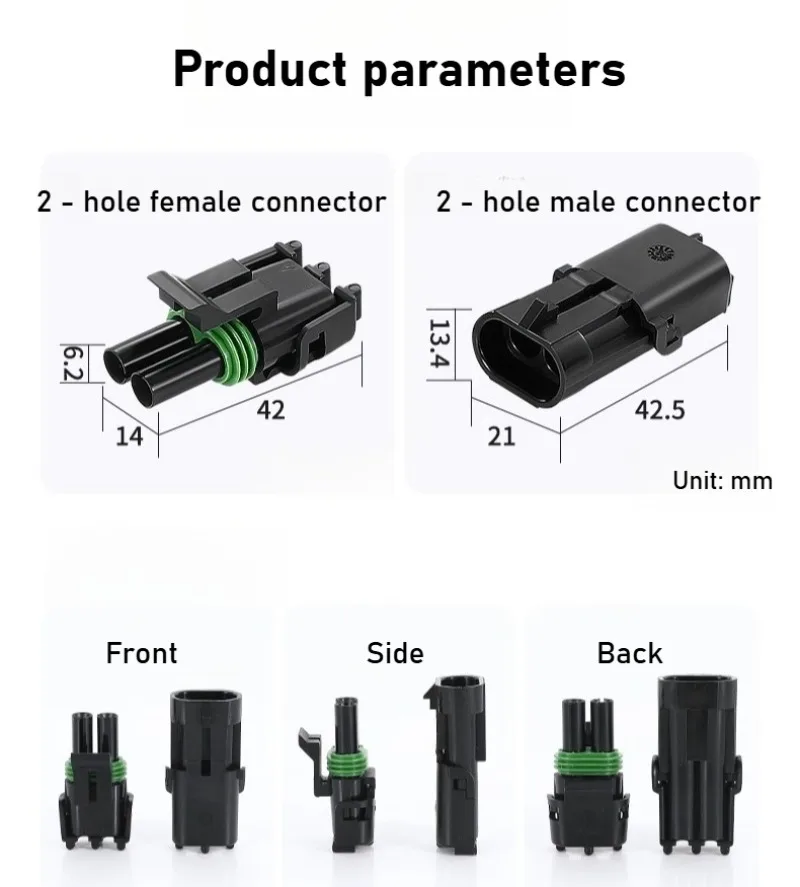 DJ3021Y-2.5-11/21 Connector, Two-pin Waterproof Plug 12015792/12010973