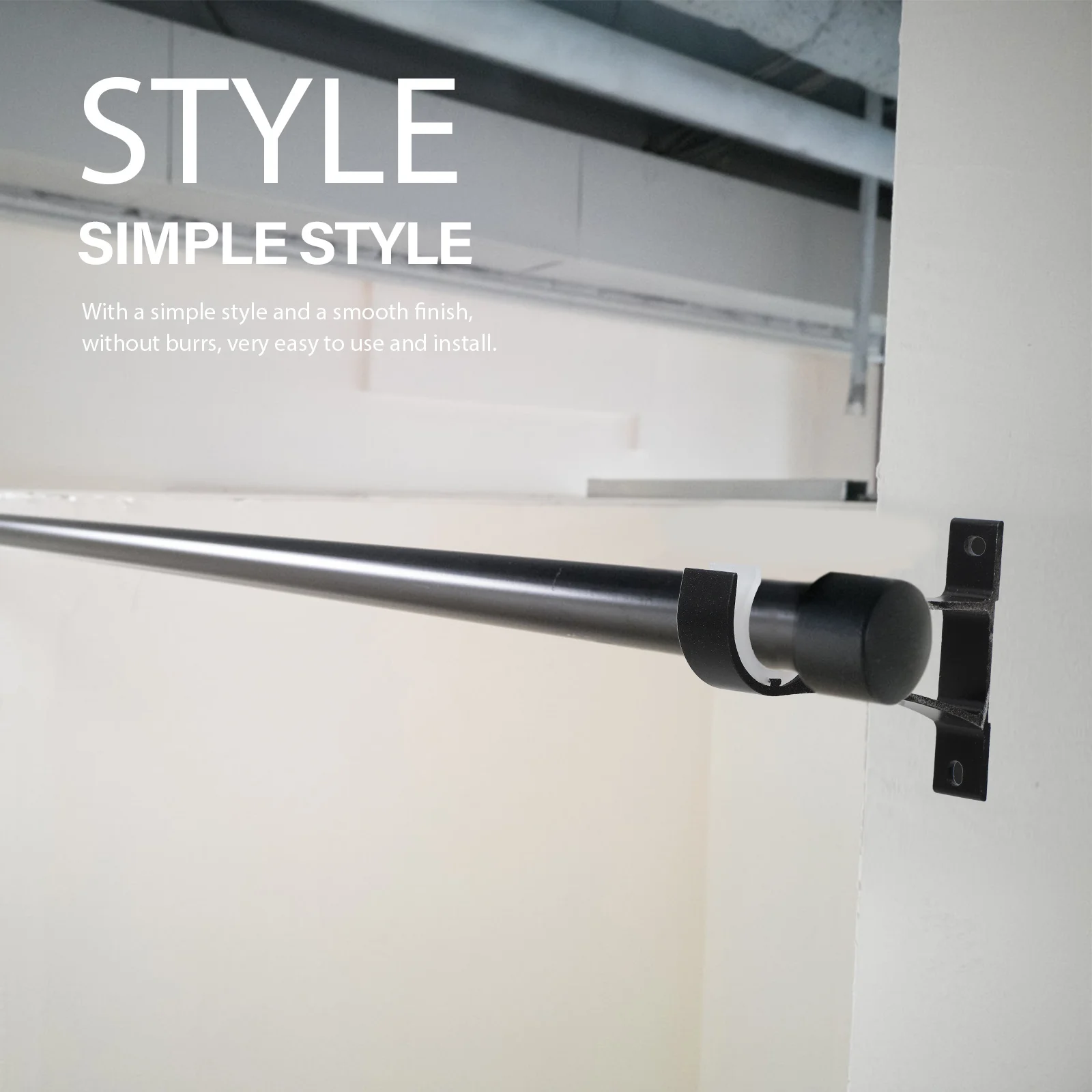 

1Set High Quality Curtain Rod Fixing Brackets Practical Design Good Hand Feeling Home Office Store Accessories