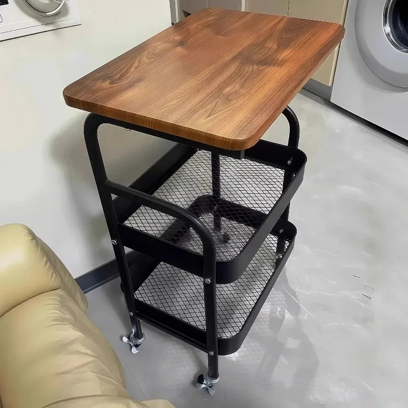 Modern Rustic Teacup Side Table Cart Tea Table Living Room Vintage Style Storage Rolling Nightstand Lounge Sofa Corner Table