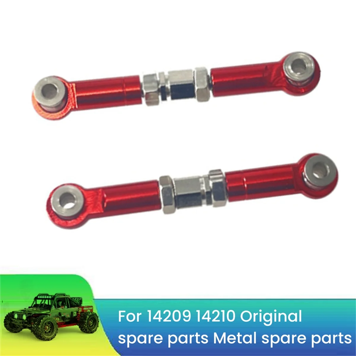 RC Car Metal Upgrade Accessories Steering Rod for MJX Hyper Go 1/14 14209 14210 H14BM RC Car Upgrade Parts(Red)